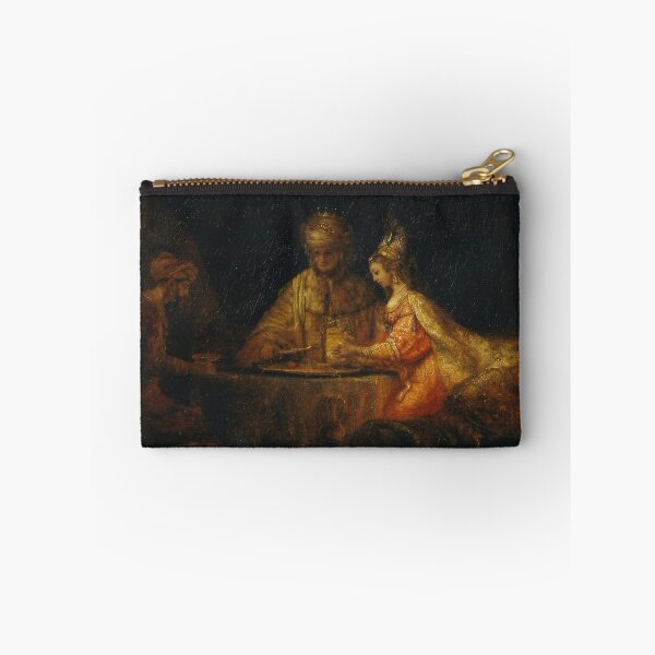 Item preview, Ahasuerus Haman Esther Rembrandt Biblical Baroque Oil Painting designed and sold by VintageArchive.