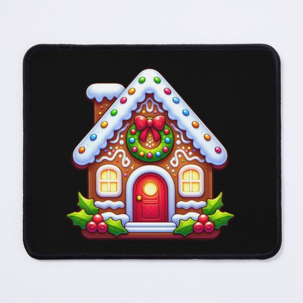 Item preview, Charming Gingerbread House with Wreath and Candy Canes Christmas Design designed and sold by styleonestaa.