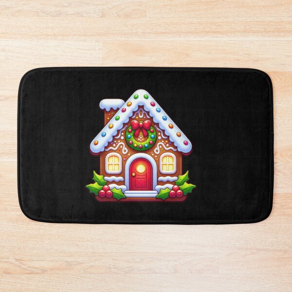 Item preview, Charming Gingerbread House with Wreath and Candy Canes Christmas Design designed and sold by styleonestaa.