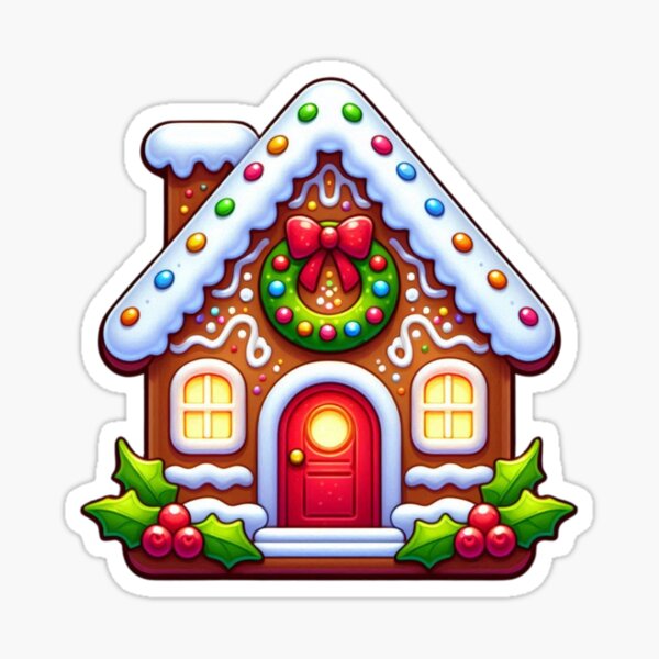 Item preview, Charming Gingerbread House with Wreath and Candy Canes Christmas Design designed and sold by styleonestaa.