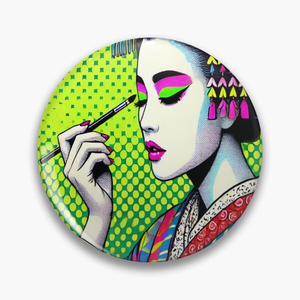 Item preview, Geisha Makeup Art – Bold Pop Art Fusion designed and sold by SakuraJapanArt.