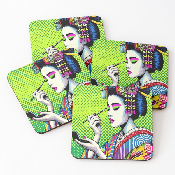 Item preview, Geisha Makeup Art – Bold Pop Art Fusion designed and sold by SakuraJapanArt.