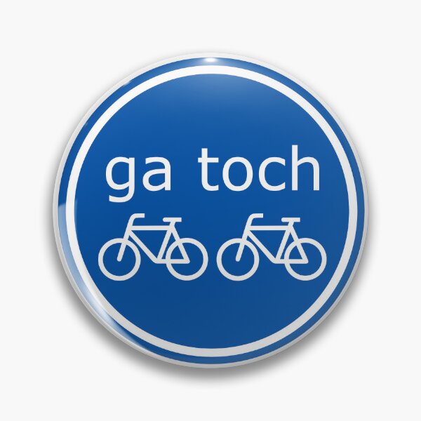 Item preview, Ga Toch Fietsen Traffic Sign (Dutch Text, Two Bicycles) designed and sold by Glimpse-of-Hope.
