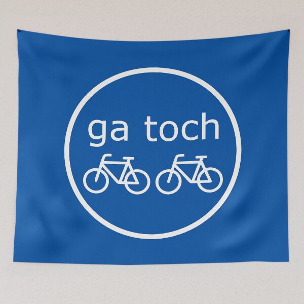 Item preview, Ga Toch Fietsen Traffic Sign (Dutch Text, Two Bicycles) designed and sold by Glimpse-of-Hope.