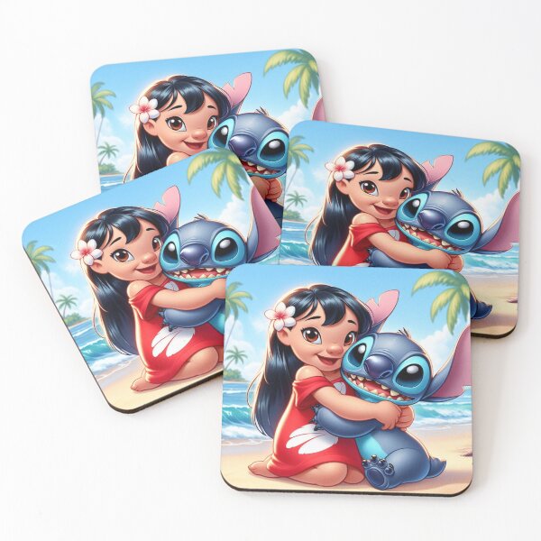 Artikelvorschau, Die Umarmung von Lilo und Stitch am Strand entworfen und verkauft von EPDL.