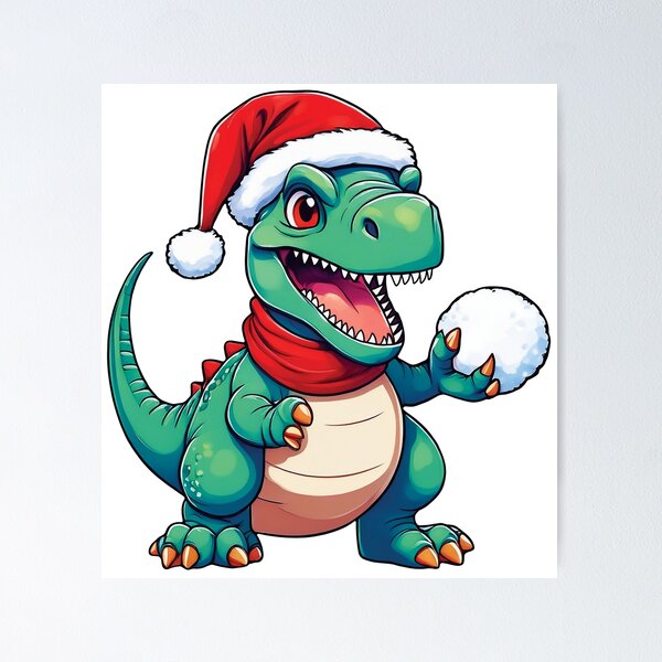 Item preview, Christmas T-Rex with Snowball designed and sold by Kspirit Designs.