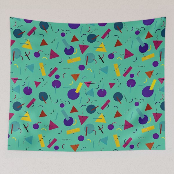 Item preview, Memphis Mashup Green designed and sold by pinebluedesign.