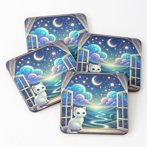 Item preview, Enchanted Night with a Dreamy Cat designed and sold by rikimaru725.