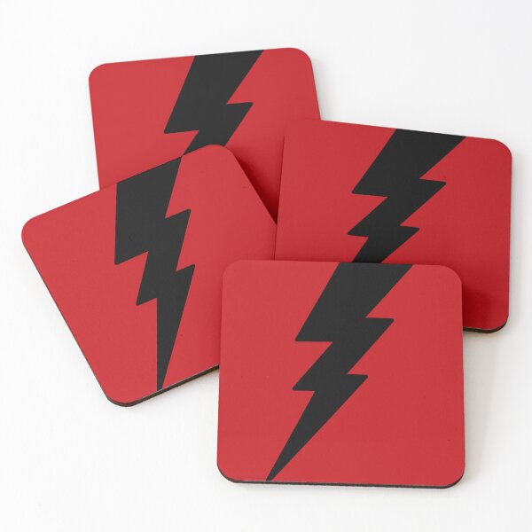 Item preview, Black Lightning Bolt Graphic Design On Bright Red designed and sold by DEC02.
