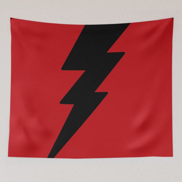 Item preview, Black Lightning Bolt Graphic Design On Bright Red designed and sold by DEC02.