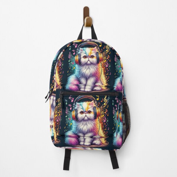Item preview, Cute Pershian Cat With Headphones AI Generated designed and sold by BrightrDayMusicArt.
