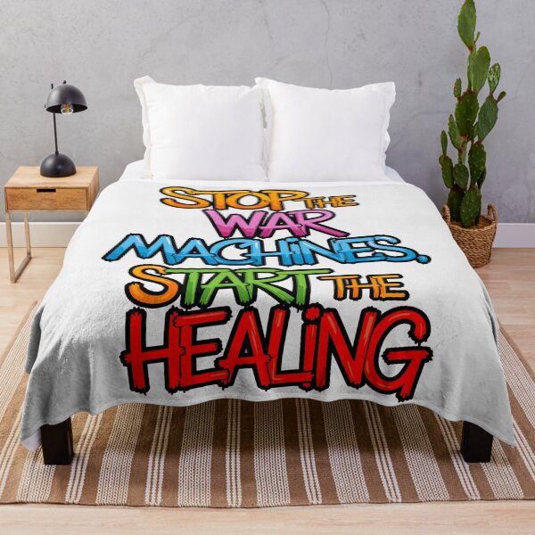 Item preview, Anti-War art – "Stop the War Machines, Start the Healing" – Multicolor Typography Design designed and sold by paulo silveira.