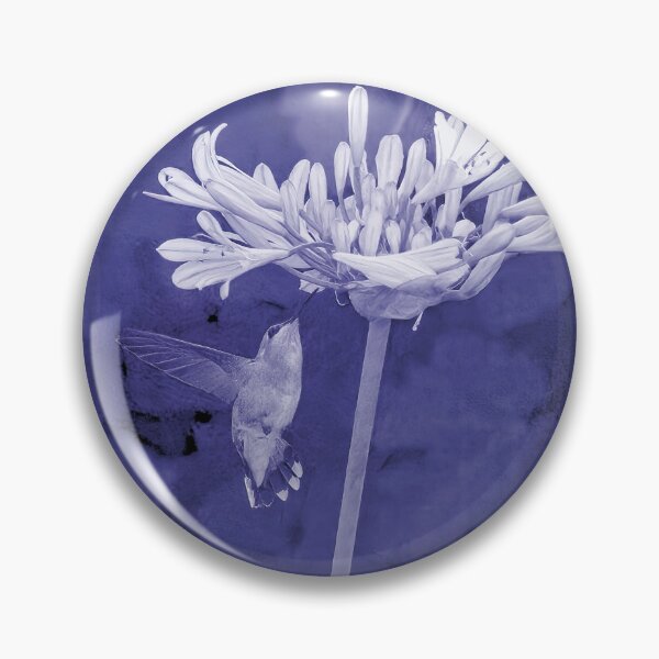 Item preview, Blue Monochrome Hummingbird and Flower.   designed and sold by CarolM.