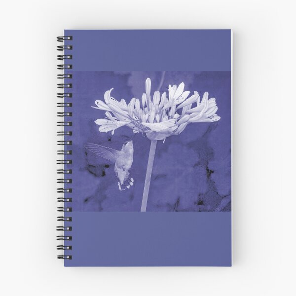 Item preview, Blue Monochrome Hummingbird and Flower.   designed and sold by CarolM.