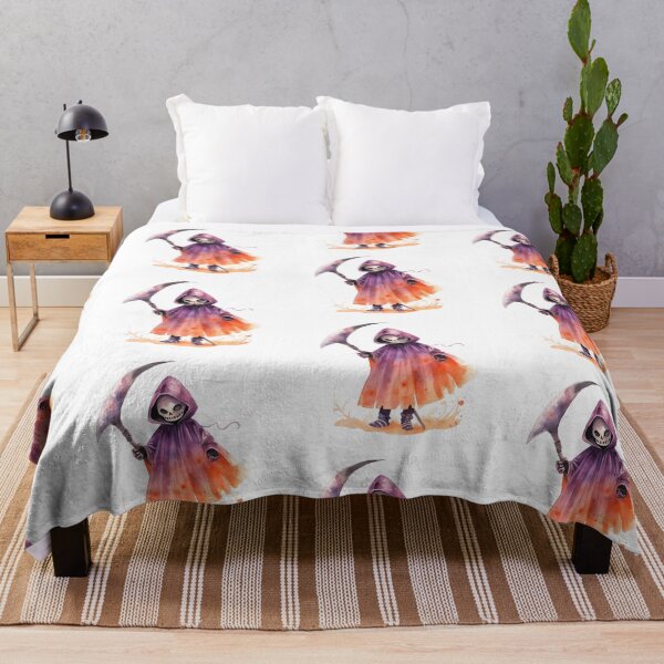 Item preview, Grim Reaper Purple and Orange, Cute Girls Halloween Design designed and sold by Ai Enchanted Art | Cottagecore • Whimsigoth • Aesthetic Designs.