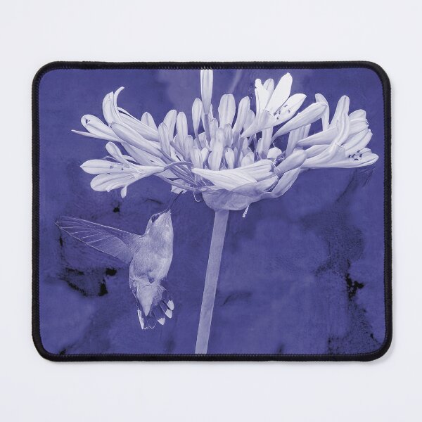 Item preview, Blue Monochrome Hummingbird and Flower.   designed and sold by CarolM.