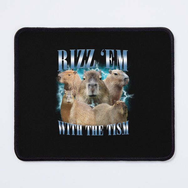 Aperçu de l'œuvre Rizz Em avec le Tism Retro Funny Capybara Meme créée et vendue par LeoVargasVelha.