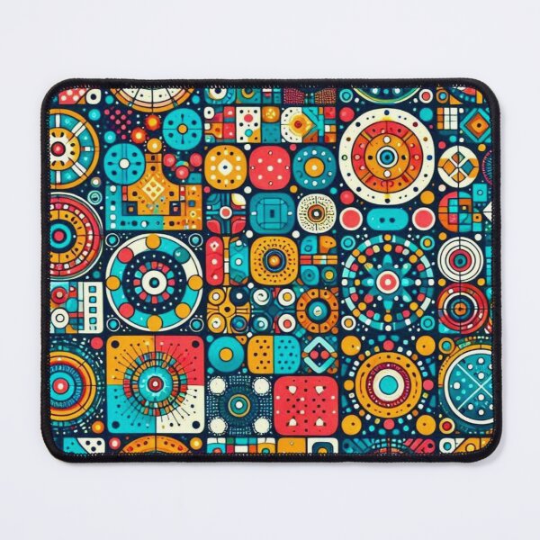 Item preview, Bright Colored Dots And Squares Printed designed and sold by Myra365Art.