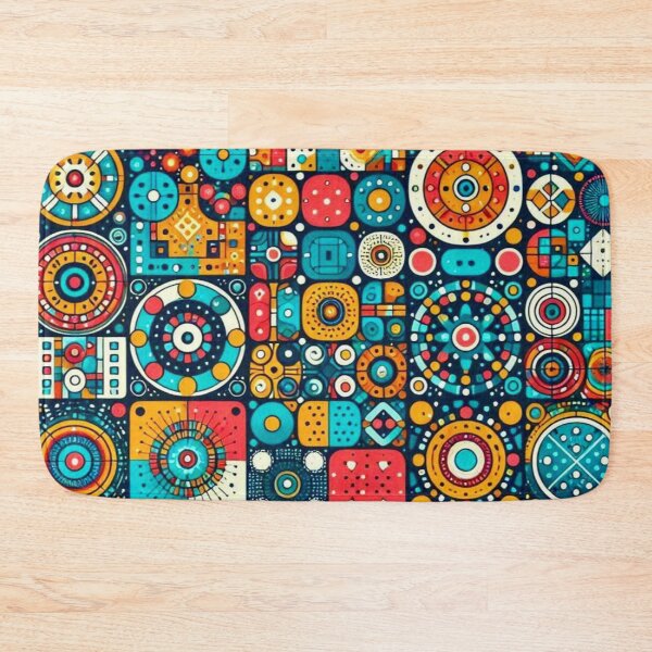 Item preview, Bright Colored Dots And Squares Printed designed and sold by Myra365Art.