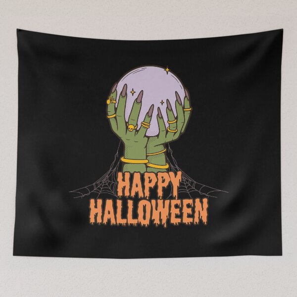 Item preview, Happy Halloween creepy hands with crystal ball designed and sold by DesignCollectiv.