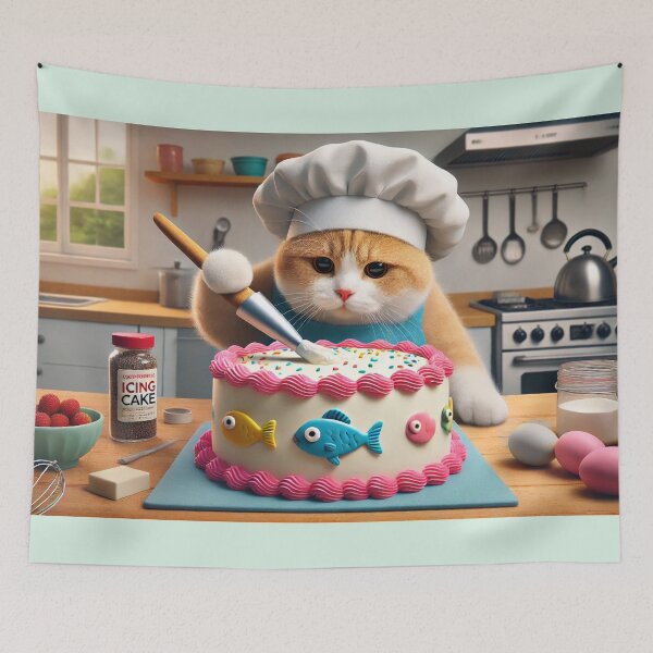 Item preview, Whiskers the Pastry Chef - Decorating Delight designed and sold by WheelieGdArt.