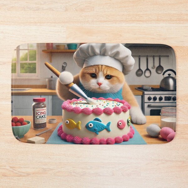 Item preview, Whiskers the Pastry Chef - Decorating Delight designed and sold by WheelieGdArt.