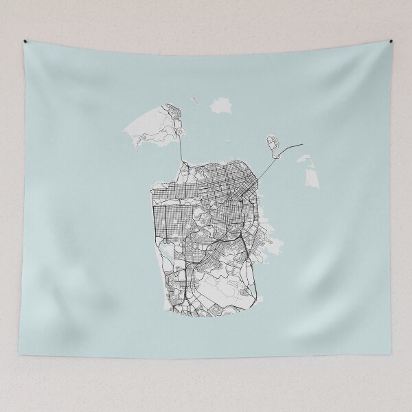 Artikelvorschau, San Francisco Stadtplan - Minimalistischer runder Stadtplan als Wandkunst entworfen und verkauft von Kara515.