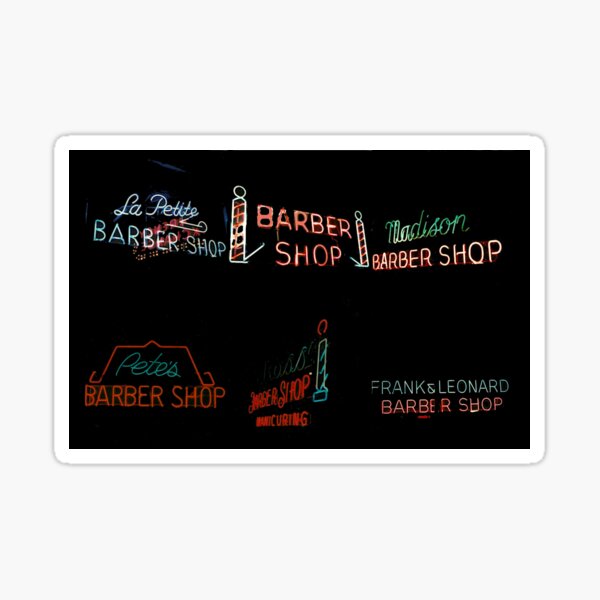 Item preview, Instant Film Collage Of Vintage Neon Barber Shop Signs designed and sold by MikesDigs.