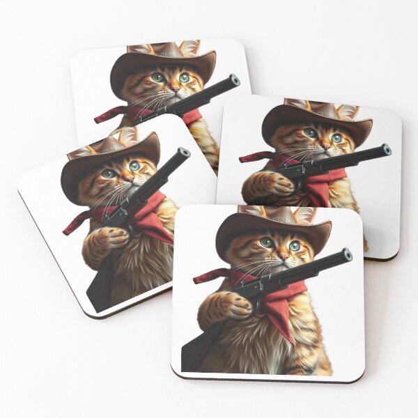 Item preview, cowboy cat with cowboy hat and gun I`m from Texas, baby designed and sold by GinnyGi.