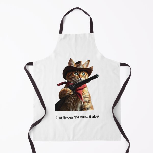 Item preview, cowboy cat with cowboy hat and gun I`m from Texas, baby designed and sold by GinnyGi.