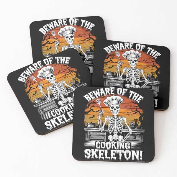 Item preview, Beware of the Cooking Skeleton Funny Halloween Chef designed and sold by Quirky Shirts.