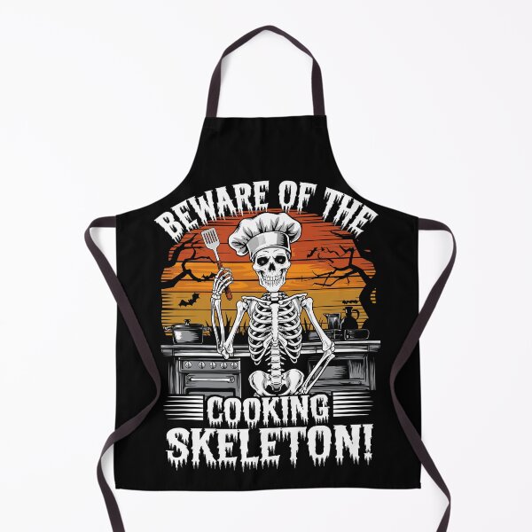 Item preview, Beware of the Cooking Skeleton Funny Halloween Chef designed and sold by Quirky Shirts.