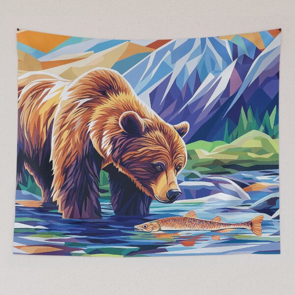 Item preview, Fishing Grizzly Bear designed and sold by Boddicca.