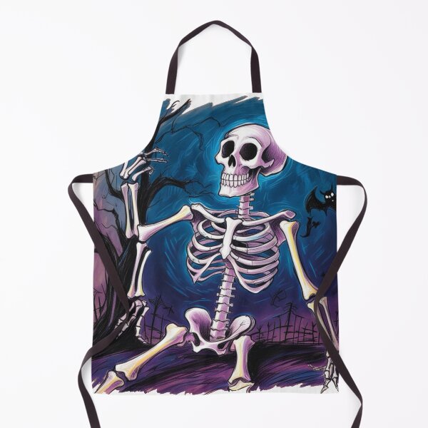 Item preview, A skeleton is sitting on the ground with a bat and a spider designed and sold by PWDigitalArt.