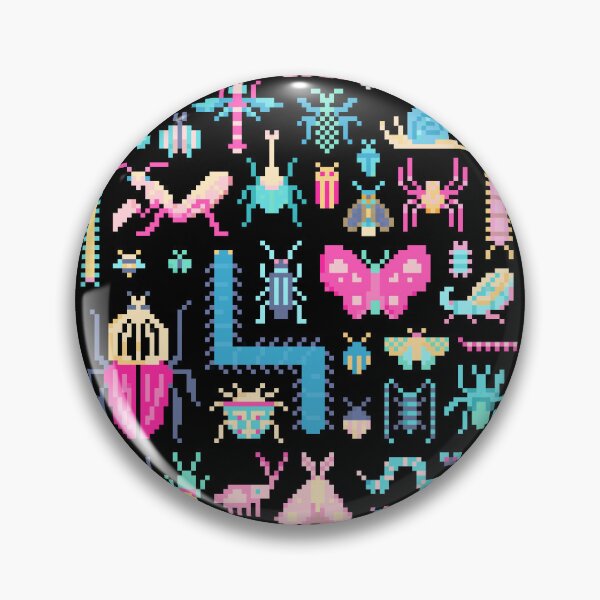 Item preview, Pretty Pixel Art of Insects Pattern designed and sold by narwhalwall.