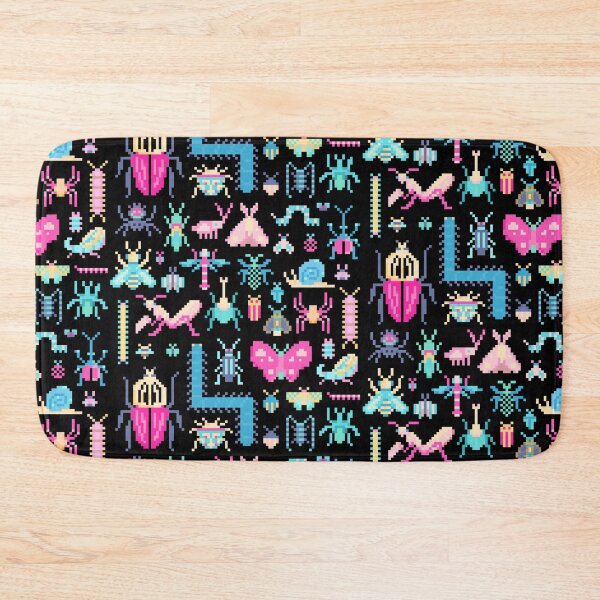 Item preview, Pretty Pixel Art of Insects Pattern designed and sold by narwhalwall.