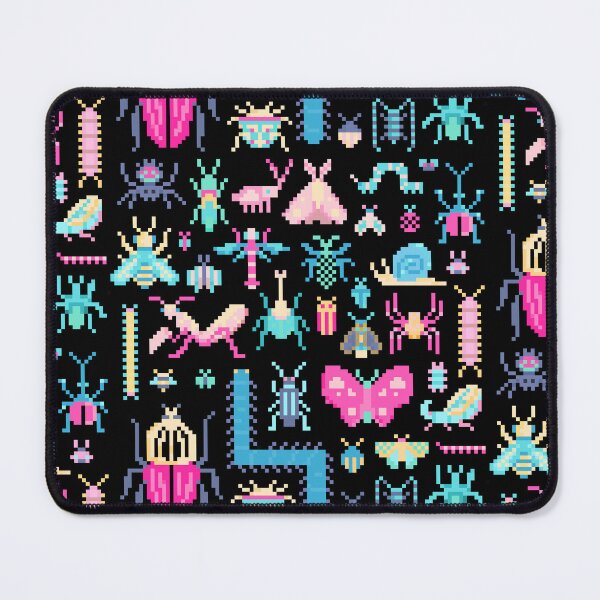 Item preview, Pretty Pixel Art of Insects Pattern designed and sold by narwhalwall.