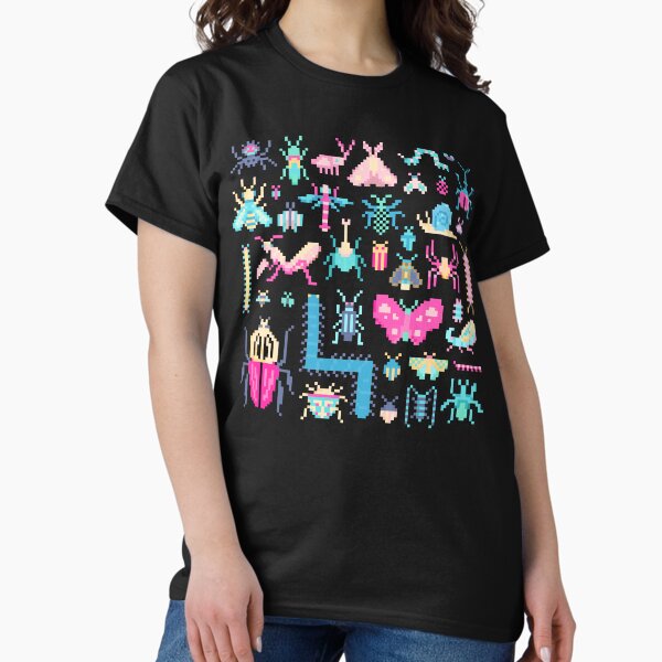 Item preview, Pretty Pixel Art of Insects Pattern designed and sold by narwhalwall.