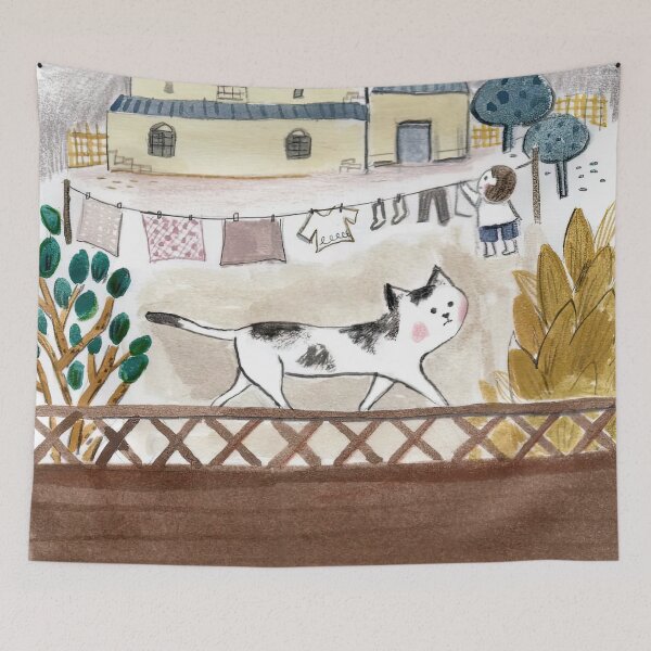 Item preview, Cat and Clothesline designed and sold by Andreaskristen.