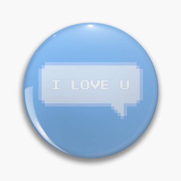 Item preview, I Love U Pixelated Speech Bubble Blue designed and sold by everything4eva.