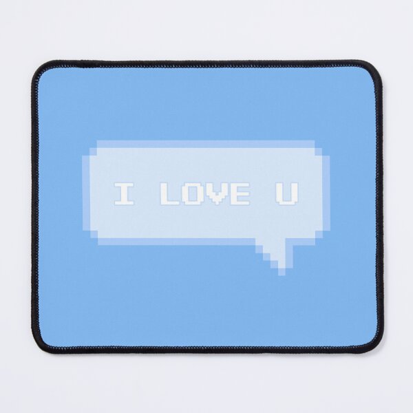 Item preview, I Love U Pixelated Speech Bubble Blue designed and sold by everything4eva.