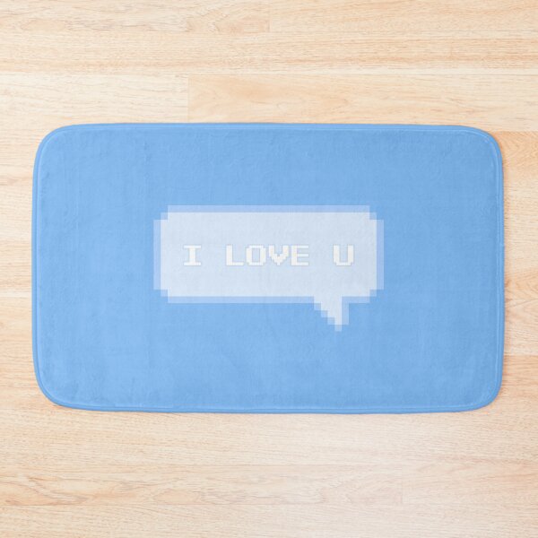 Item preview, I Love U Pixelated Speech Bubble Blue designed and sold by everything4eva.