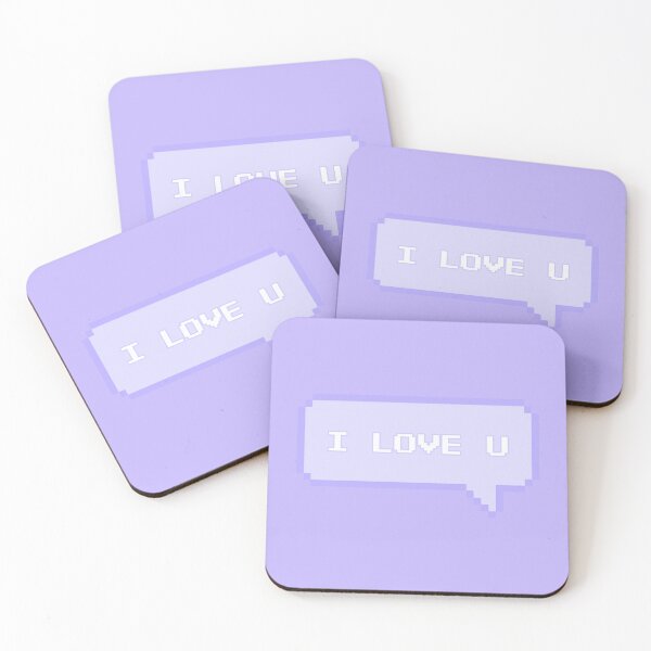 Item preview, I Love U Pixelated Speech Bubble Purple designed and sold by everything4eva.