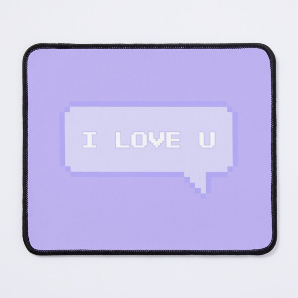 Item preview, I Love U Pixelated Speech Bubble Purple designed and sold by everything4eva.