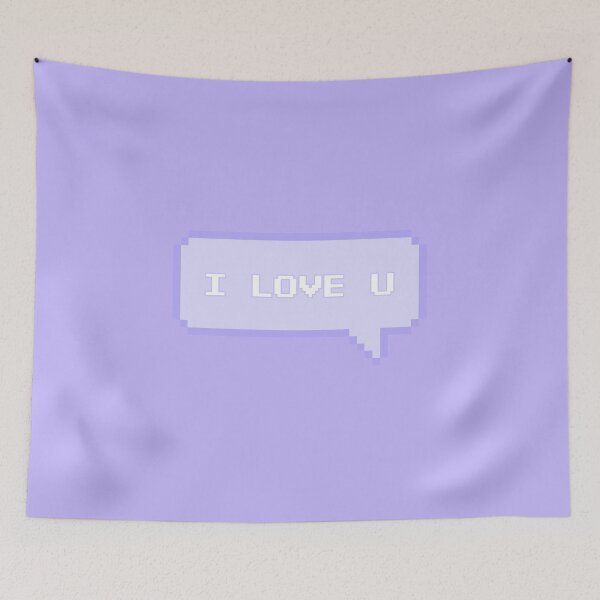 Item preview, I Love U Pixelated Speech Bubble Purple designed and sold by everything4eva.