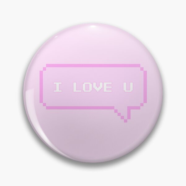 Item preview, I Love U Pixelated Speech Bubble Pink designed and sold by everything4eva.