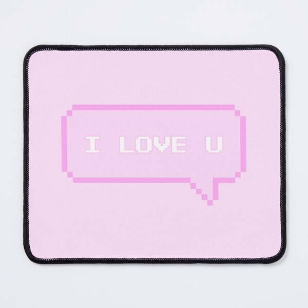 Item preview, I Love U Pixelated Speech Bubble Pink designed and sold by everything4eva.