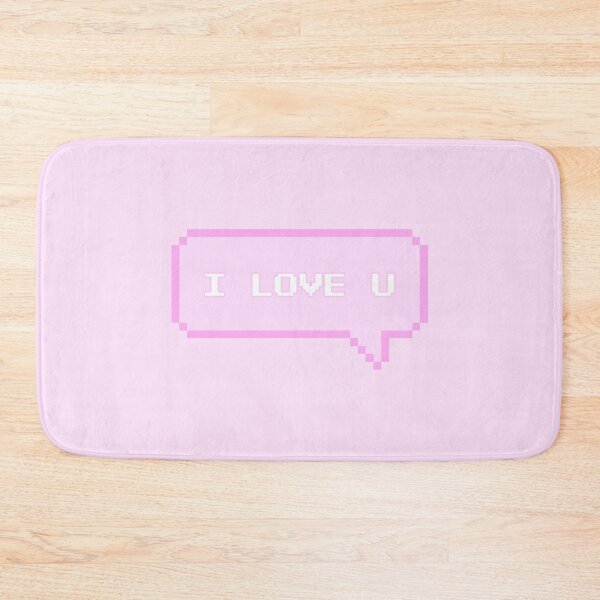 Item preview, I Love U Pixelated Speech Bubble Pink designed and sold by everything4eva.