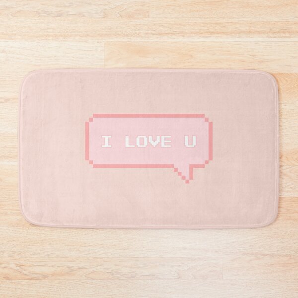 Item preview, I Love U Pixelated Speech Bubble Peach designed and sold by everything4eva.