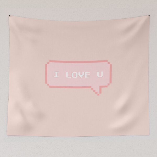 Item preview, I Love U Pixelated Speech Bubble Peach designed and sold by everything4eva.
